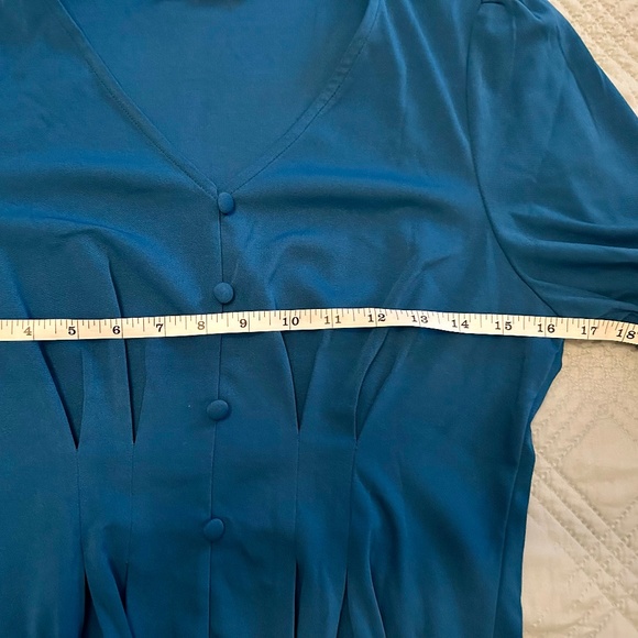 GRACE KARIN Teal Peplum Dress Top, 3/4 sleeves, NEVER WORN, Size Medium - Picture 3 of 7